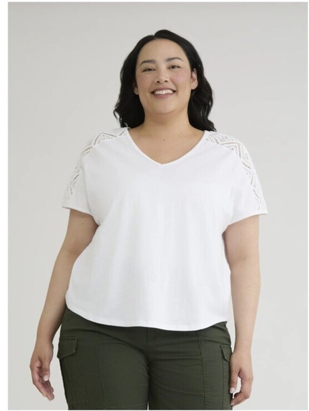 Terra And Sky Women’s Plus Crochet Tee Size 3X 24W-26W NEW NWT